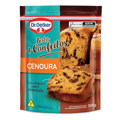 Dr.Oetker Dr. Oetker Bolo Sabor Cenoura + Confeitos Fácil Preparo Mistura Pronta Para Massa Sobremesa Fofinha E Saborosa 300G