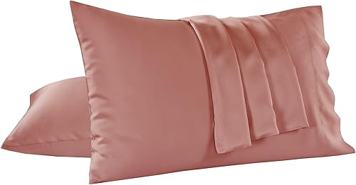 Juego de 2 fundas de almohada de viscosa hechas de bambú, paquete de 2 fundas de almohada refrescantes con cierre de sobre, fundas de almohada