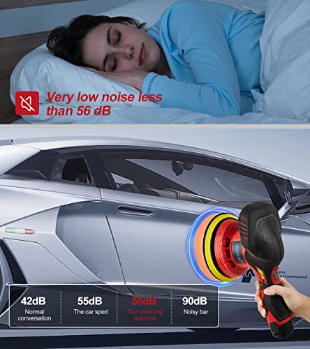Zota Cordless Buffer Polisher For Car,6 Inch 2Pcs 12V/2.0Ah Lithium Rechargeable Battery Cordless Polisher With 6 Variable Speed,Quiet Orbital Car Buffers And Polishers Kit. #TOP2