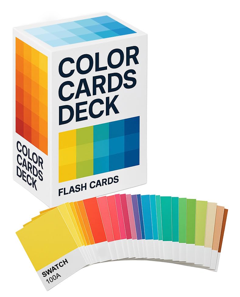 Color Cards Deck 200 Essential Color Cube Cards for Artists & Designers Color Palette Swatch Reference Set for Art Design Branding and UI Glossy Laminated Infodeck