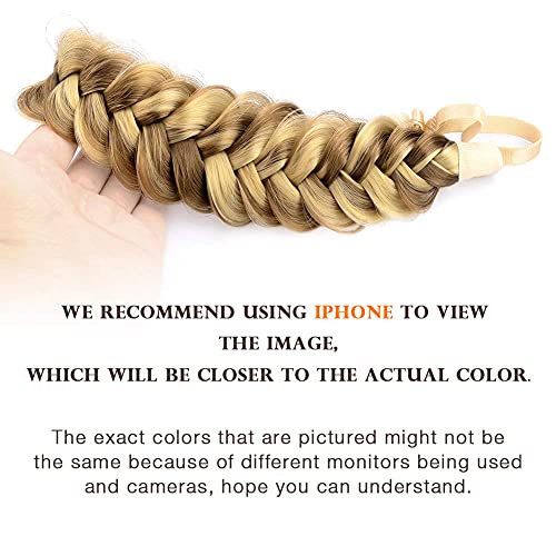 Diguan Messy Wide 2 Strands Synthetic Hair Braided Headband Hairpiece Women Girl Beauty Accessory, 62G/2.1 Oz (Highlighted) #TOP1