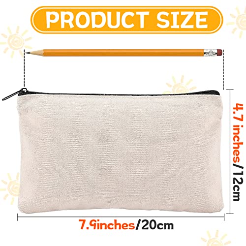 Apipi ALPHATOOL-DIY CANVAS BAGS-10 SET 10 Pack Blank Diy Craft Bag Canvas Pen Pencil Bag- Cotton Canvas With Zipper For Xmas Gift Invoice Bill Bag Makeup Cosmetic Bag Travel Toiletry Pouch thumb #6