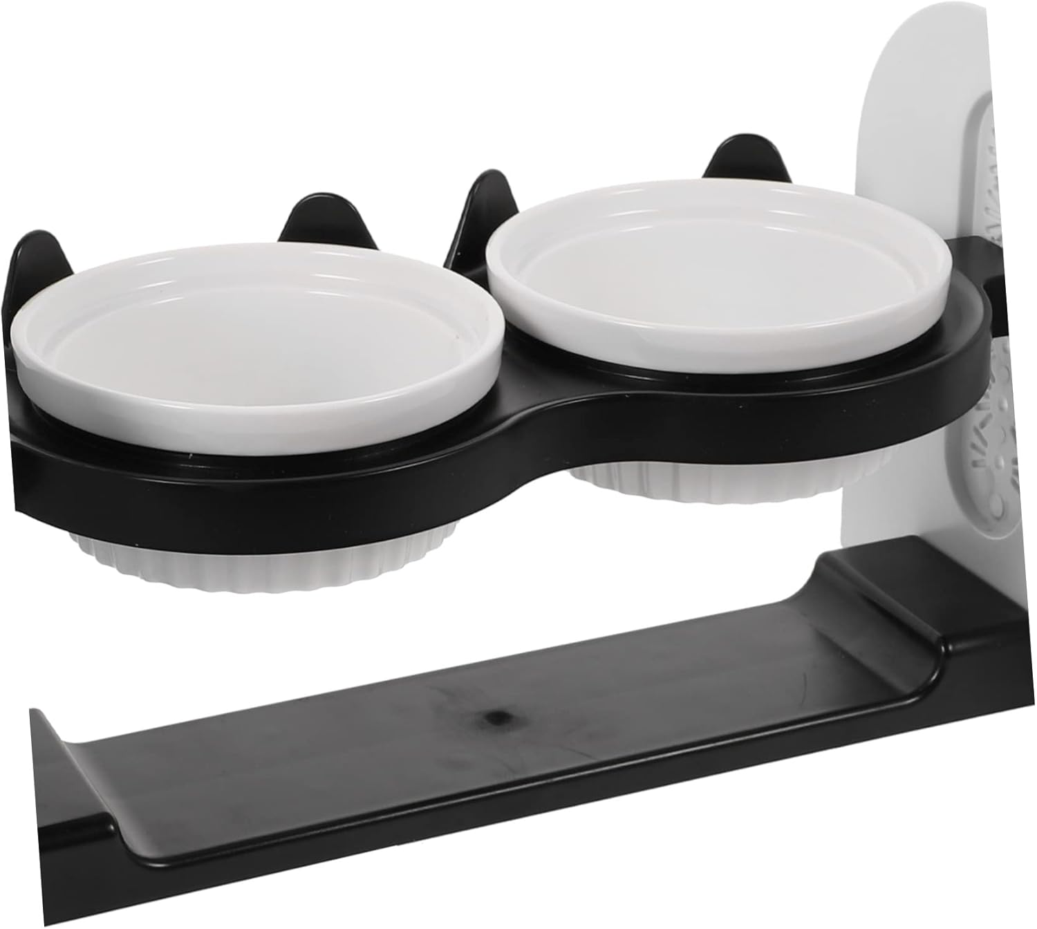 BESPORTBLE 1set Elevated Cat Bowl Ceramic Pet Feeding Station Tilted and Cats Easy to Double Bowls Base for Indoor and Outdoor Use