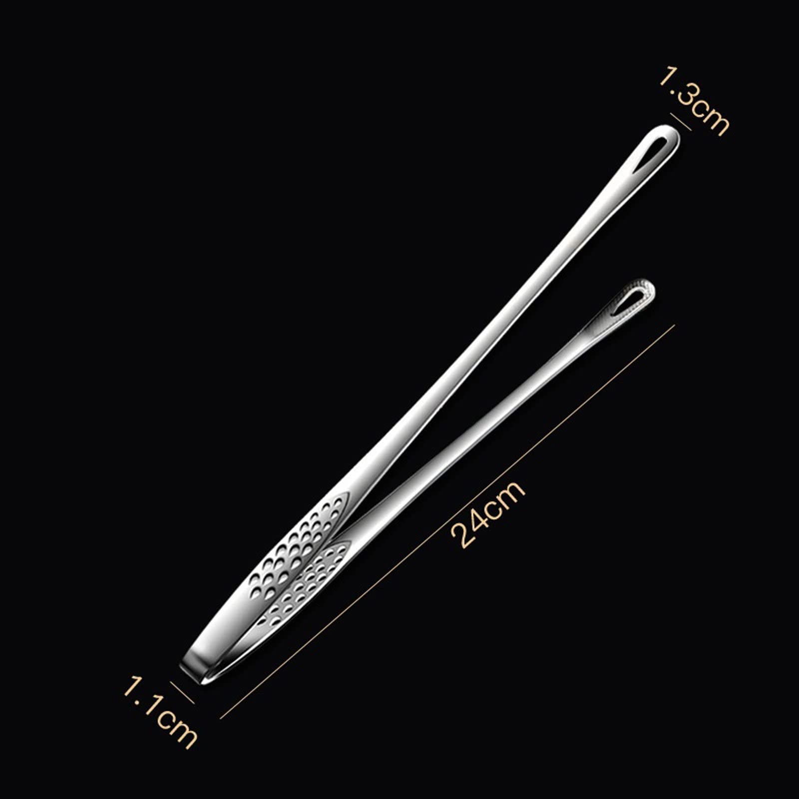 Grillbeutel-Clips für Lebensmittel, Lebensmittelzange, Grillzange aus Edelstahl, Fleisch-, Salat-, Steak-, Lebensmittel-Servierzange, Pinzette, Lange BBQ-Kochzange, Küchenutensilien-Zange