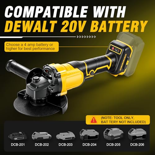 Meuleuse d'angle sans balais Roadtime pour batterie DeWalt 20V - 8