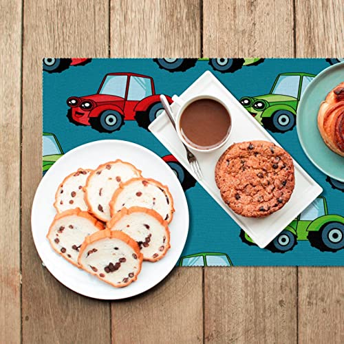 Sets de table motif voiture dessin animé durables 30,5x45,7 cm - 7