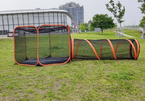 2 in 1 Pet Cat and Dog Tunnel Tent Foldable Pet Tent Outdoor Pop Up Pet Playpen Cage Fences House (Styles 2) by Gaorui - Used condition - Image 2