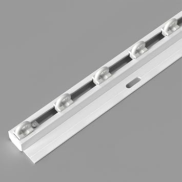 7.1mm Ultra-thin Ceiling Curtain Track, Aluminum Sliding Ceiling Curtain Rail, Room Divider Curtain Track With Roller Hooks, For Windows, Living Rooms, BedroomWhite,3.0M
