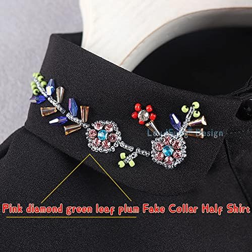 LoudSung False Collar Detachable Half Shirt Blouse Classical Fake Collar Embroidery Designs for Women Girls