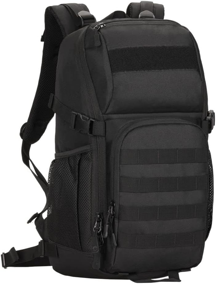 HUNTVP Tactical Backpack Military MOLLE Backpack Hunting Rucksack Gear Assault Pack 25L WR（Black）