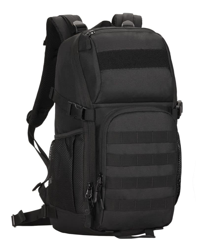 HUNTVP Tactical Backpack Military MOLLE Backpack Hunting Rucksack Gear Assault Pack 25L WR（Black）