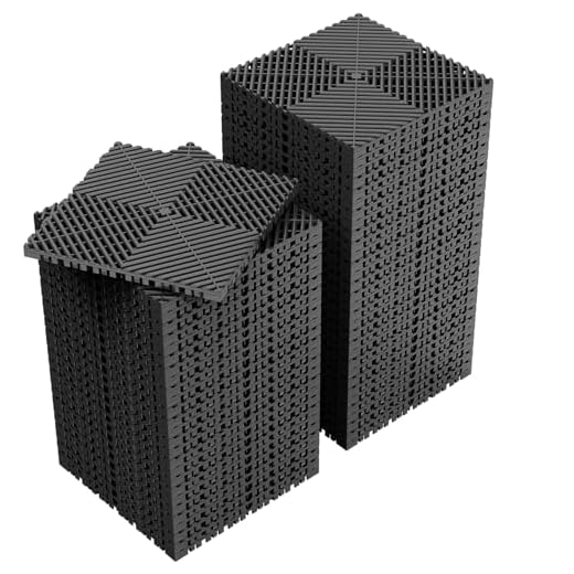 Jocoevol 60-Pcs Interlocking Tile, 12" x 12" Indoor/Outdoor Self-Drainage Interlocking Floor Tiles, Non-Slip Heavy-Duty Polypropylene Splicing Flooring Tile for Garage Patio Pool Bathroom, Black