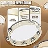 Flexzion Wood Handheld Tambourine for Adults 10-Inch Double Row 8-Pair Jingles (Wood) - Percussion Round Tamborines Musical Instrument with Metal Zills #4