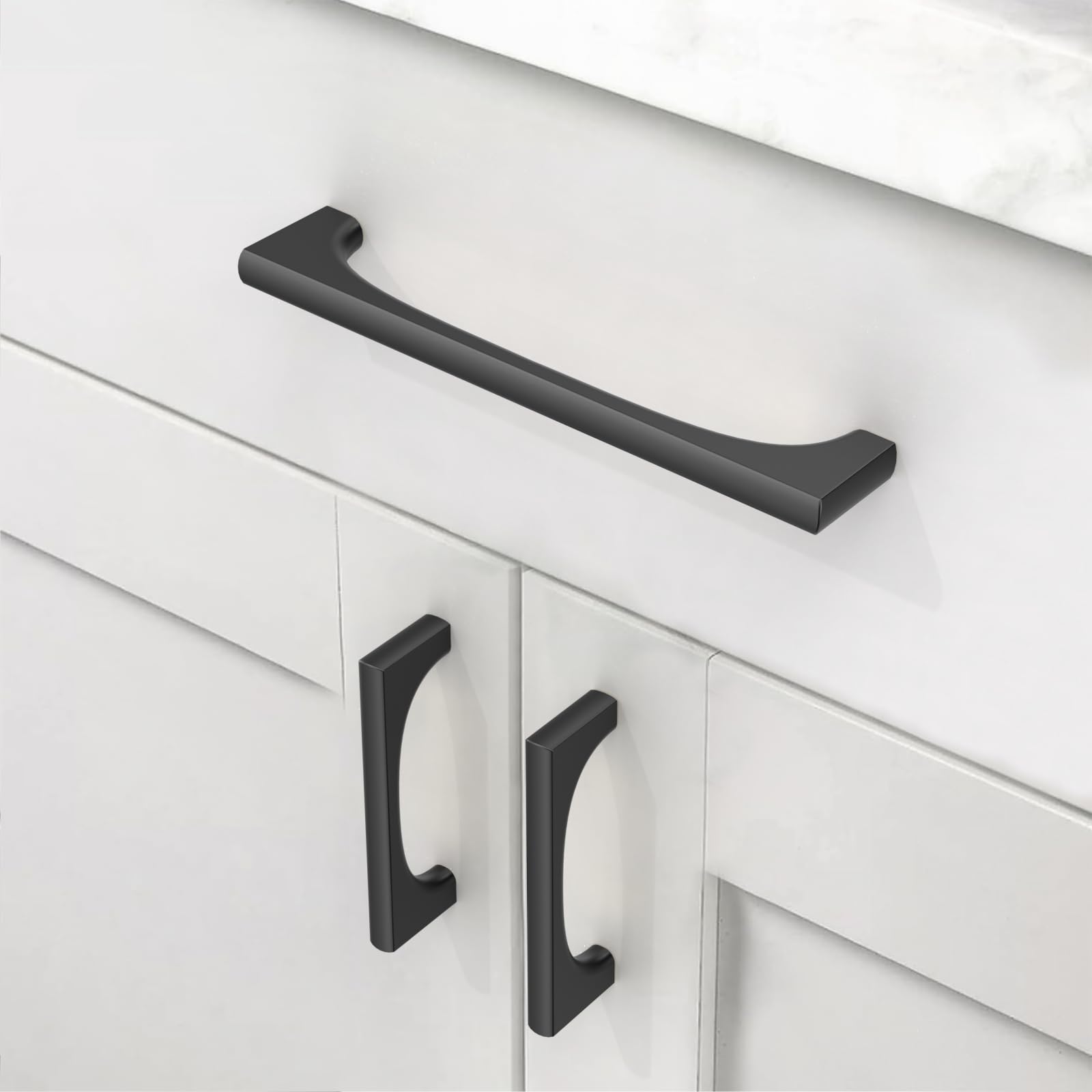 Matte Black Cabinet Pulls - 10 Pack -2 Matte Black Cabinet Pulls - 10 Pack -2