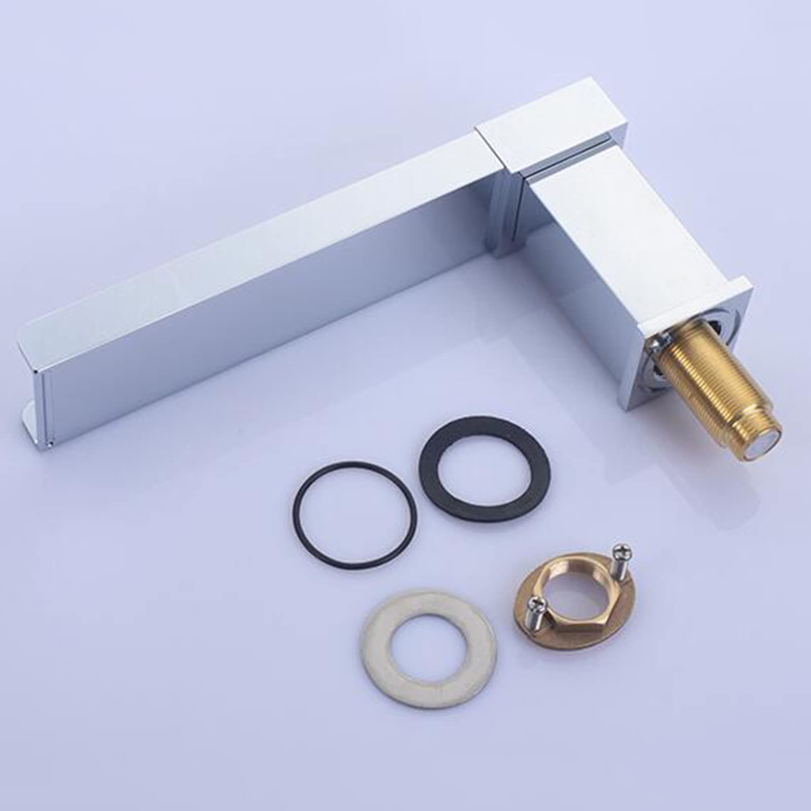 Grifo de bañera Grifo de bañera en Cascada Grifo de baño de Control Dual frío y Caliente Grifo de bañera de latón de una Sola manija Llenador de bañera de Cubierta Grifo de Ducha Cromado