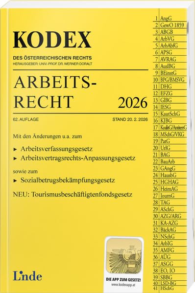 KODEX Arbeitsrecht 2026 (Kodex des Österreichischen Rechts)