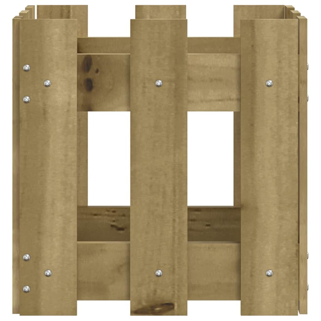 Fioriera a doghe in legno di pino impregnato in autoclave, 30 x 30 x 30 cm, quadrata, resistente alle intemperie, per balcone, terrazza, interni ed esterni, con grande serbatoio d'acqua e