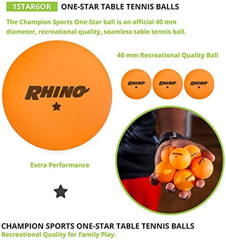 Miniatura 4 de Champion Sports Ping Pong Balls 40mm  Durable ABS Plastic Table Tennis Balls for Practice, Training, Games, Recreational Play  Multiple Pack Sizes