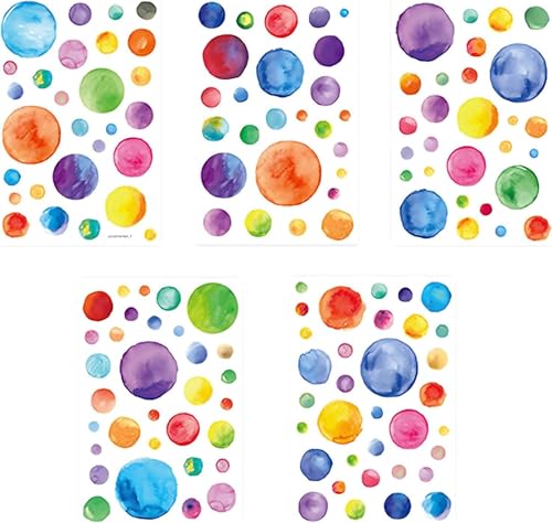 148 Stück Bunt Wandtattoo Kinderzimmer,Babyzimmer Wanddeko,DIY Selbstklebend Kreise Pastell Stickers Babyzimmer Wanddeko,Wandaufkleber Kinderzimmer Mädchen & Jungen