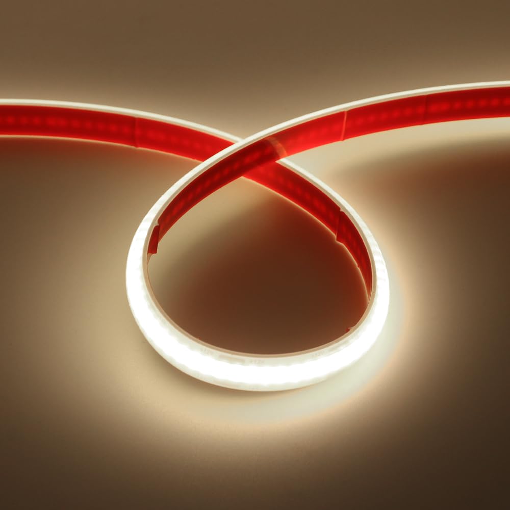 Striscia LED COB in silicone 320 LEDs/m, 12V impermeabile flessibile strisce luminose FCOB CRI85+ 10M bianco naturale 4000K uniforme senza punti scuri decorazione per camera da letto e cucina