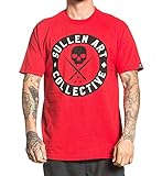 Modisch. Sullen Men\'s All Day Badge Short Sleeve T Shirt Red Hip Hop Skull Clothing App