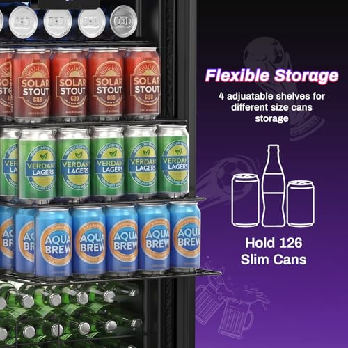 Image of Velivi Gaming Mini Fridge with Led Lights, 3.2 Cu Ft Gaming Light Up Glass Door Beverage Refrigertor Small Lockable Drink Cooler For For Soda Beer, Cyberpunk Gaming Rooms Bar Home Party