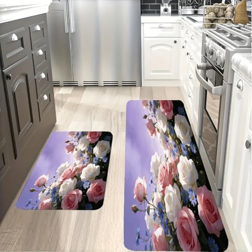 Tapetes de cocina antifatiga acolchados e impermeables para el hogar, pack de 2 5