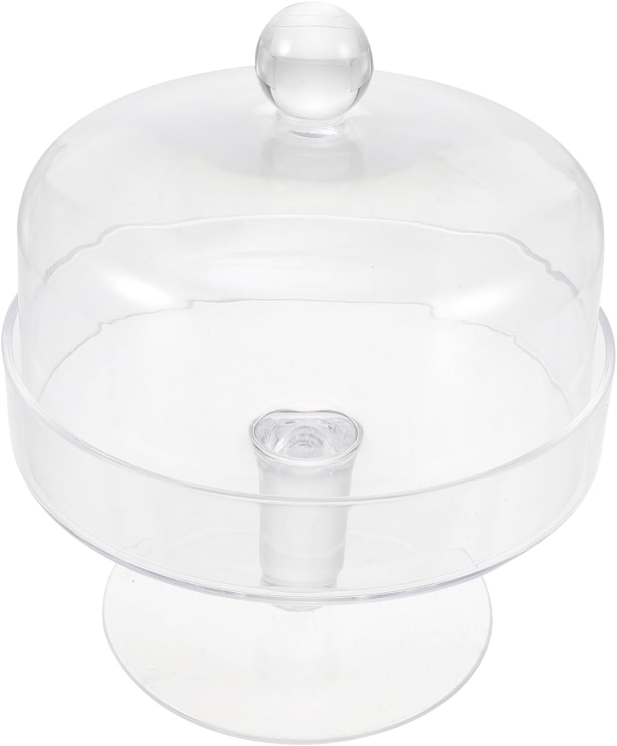 Cabilock Round Acrylic Cake Dome Cover Stand Displays Desserts Elegantly for Cakes Muffins Cookies and Fruit Serving