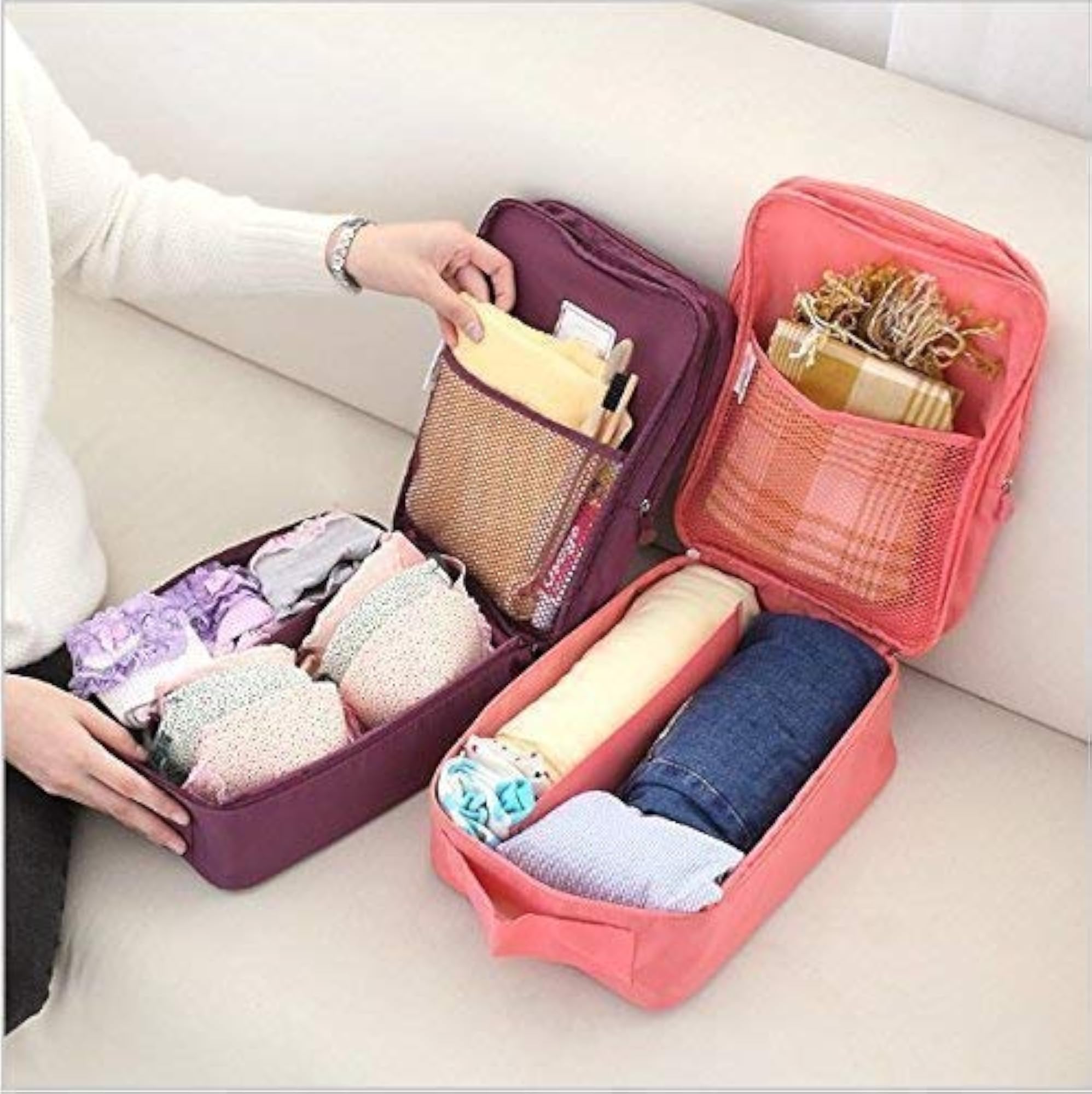 Portable Travelling Shoe Storage Bag, Multi Color