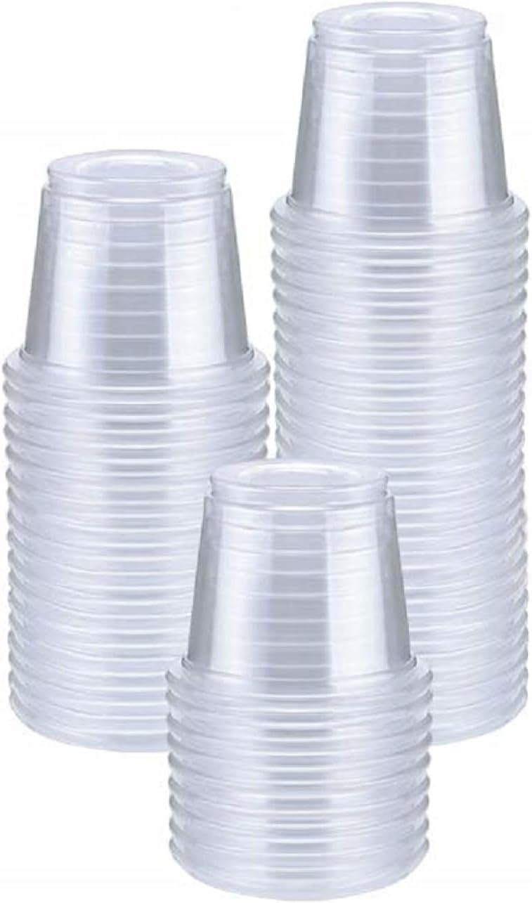 1000 Count-1oz Plastic Shot Glasses Mini Disposable Cups Perfect Container for Jello Shots, Condiments, Tasting, Sauce, Dipping, Samples