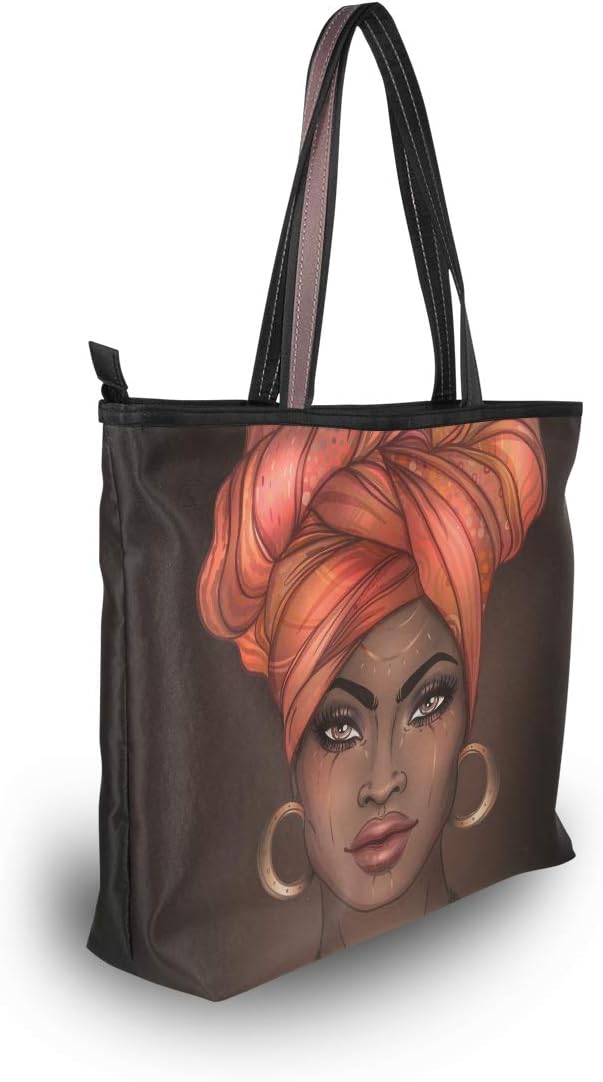 Woman Tote Bag Shoulder Handbag African American Woman for Work Travel Business Beach Shopping School - Image 6