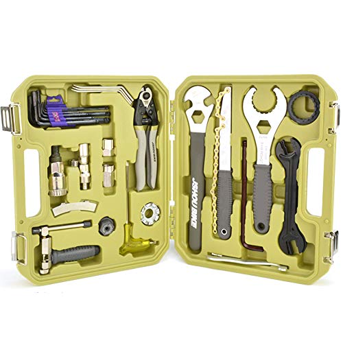 Kit d'outils de vélo avec fouet à chaîne et extracteur de manivelle en boîte