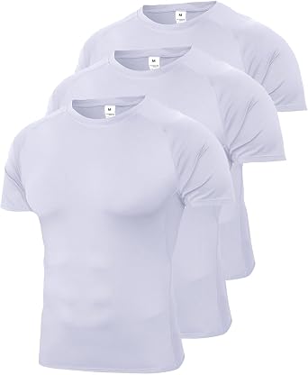 2 or 3 Pack Mens Cool Dry Compression Shirts Short Sleeve Sports Athletic Workout Base Layer Undershirt Tops