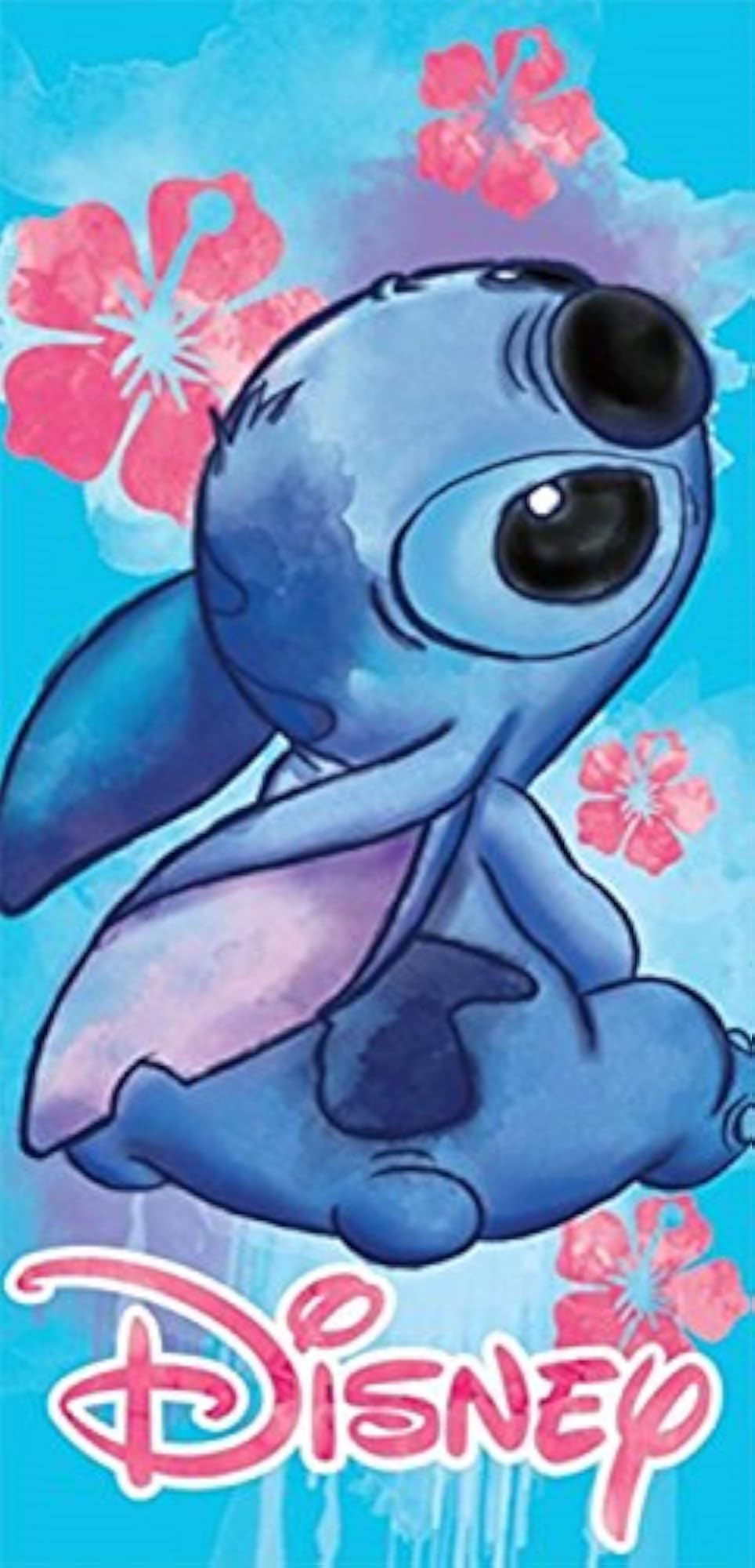 Floral Cotton Bath and Beach Towel, Blue