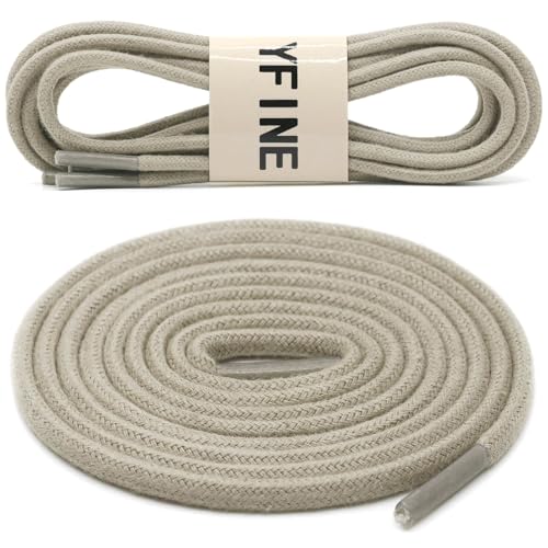 Image of YFINE Waxed Round Shoe Laces: 2 Pairs Oxford Shoelaces for Dress Shoes Boot | 4mm Thick, 20 Colors, 24 inch-71 inch, for Business Footwear, Chukka Boots, Men & Women