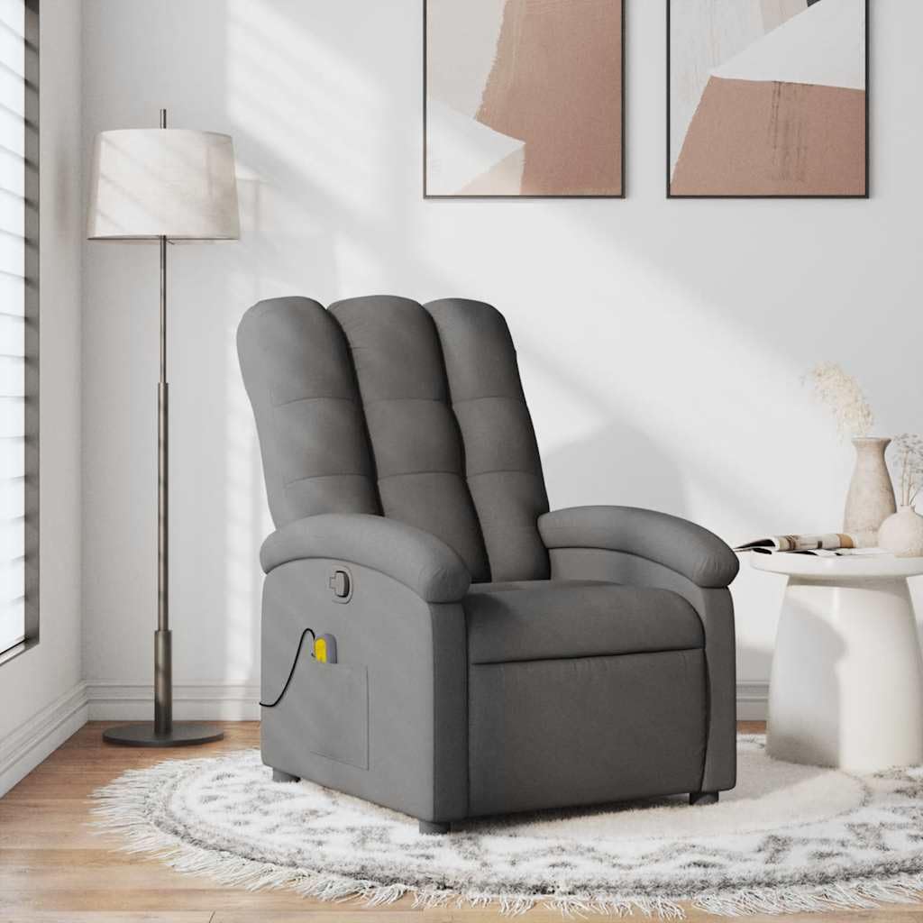 vidaXL Massagesessel Dunkelgrau Stoff