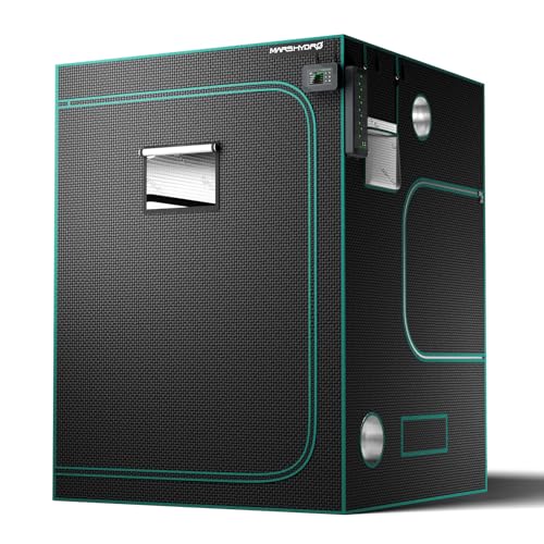 MARS HYDRO 5x5 Advanced Grow Tent, 60'x60'x80' High Reflective Mylar 1680D for Hydroponics Indoor Plant Growing, with Observation Window,Floor Tray and Smooth Zipper for TS3000/FC6500/FC-E6500/FC8000