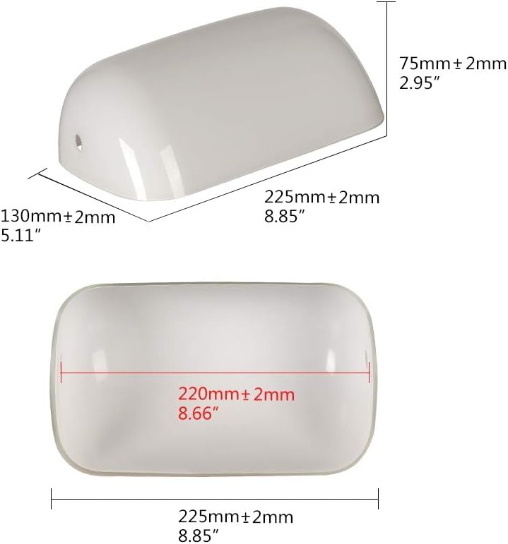 Newrays Glass Bankers Lamp Shade Cover Replacement,L8.85 W5.11 (Milk White)