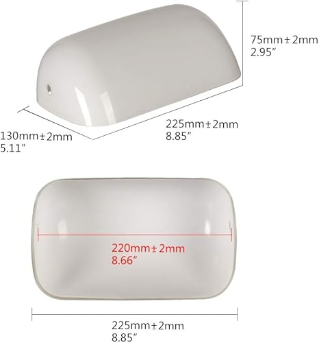 Miniatura 5 de FIRVRE Pantalla de cristal de banquero, cubierta de repuesto para lámpara de escritorio (8.85 pulgadas de largo, 5.11 pulgadas de ancho y 2.95