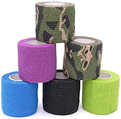 Cohesive Bandage magic tattoo grip cover 5cm set of 6 pcs military colors (Mixed Colors)