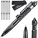 Tactical Pen with 4 ink refill - 4 in 1 - Black Ball Point, Emergency Glass Breaker, DNA Collector, Personal Defence Device Professional Defender Writing Multifunctional Survial Tool (Black)