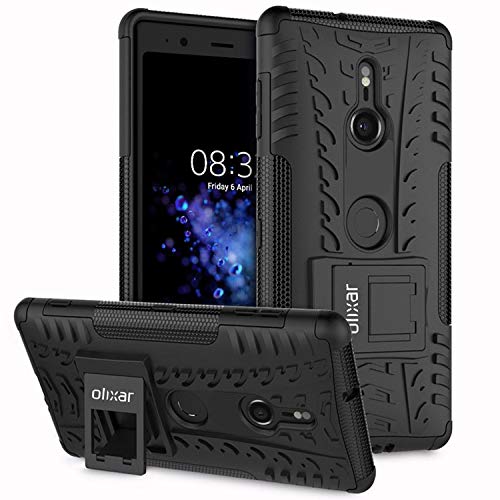 Olixar for Sony Xperia XZ3 Protective Case - Tough Armour - Heavy Duty Cover - ArmourDillo - Built in Stand - Wireless Charging Compatible - Black