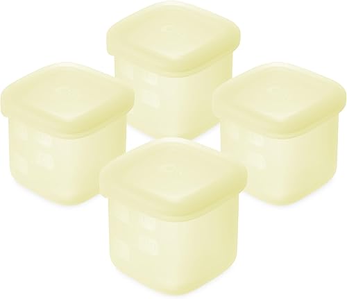 Vista 9 de Olababy Recipientes de almacenamiento de silicona Clear Sense 4 piezas para alimentos de bebé, aperitivos, fórmula, puré, salsa y más Sin Kiwi