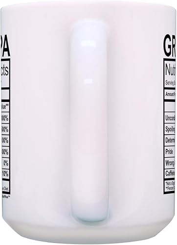 Miniatura 8 de Taza del día del padre para el abuelo con etiqueta de datos nutricionales, regalos divertidos para el abuelo de 11 onzas, taza de café, taza de té,