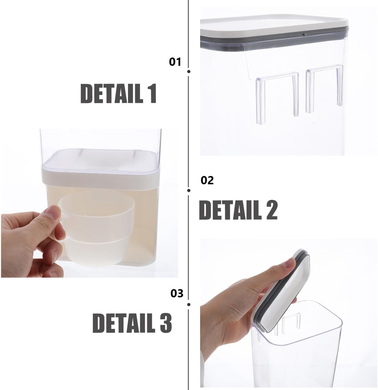Abaodam Pet Food Storage Container Sealed Wall Mounted Food Dispenser for Dogs Cats Durable Airtight Storage Case Design Moisture Secure Buckle