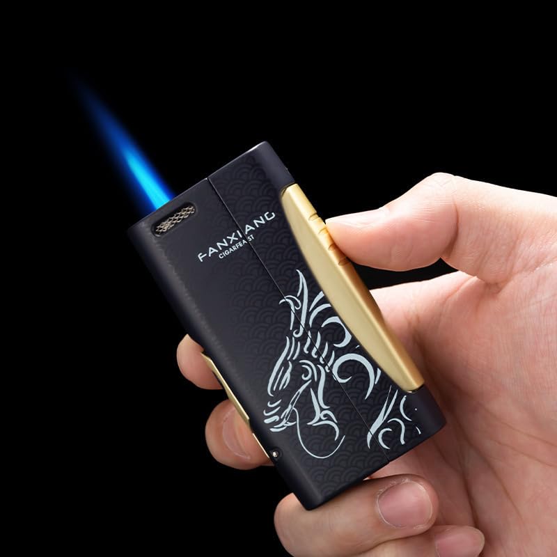 Encendedor de llama azul resistente al viento para cigarros miniatura 2