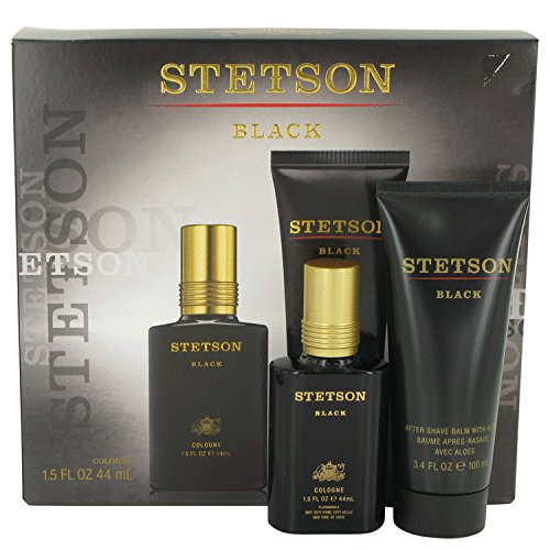 STETSON BLACK by Coty COLOGNE 1.5 OZ & AFTERSHAVE BALM 3.4 OZ