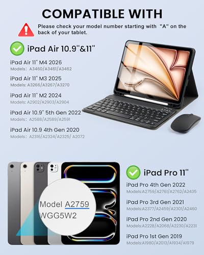Funda con teclado iPad Air 11 M4 para escribir textos largos cómodamente 2