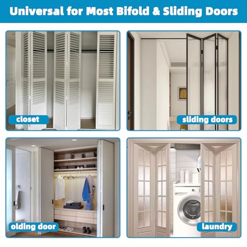 Bifold Door Hardware Repair Kit – 2 Pack Pocket Door Guide Hardware Replacement Set, Closet Door Includes Top & Bottom Brackets, 3/8\" Pivot,for7/8\" Guides Wheel, for Folding,Sliding, Accordion Doors - Thumbnail 4