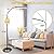 TwoWin Standing Led Floor Lamp for Living Room Bedroom Office Salon, Adjustable Goose Neck Tall Corner Lamp Led Light Dimmable Bright Flexible Reading Floor Lamp with Romote Control 5 Color